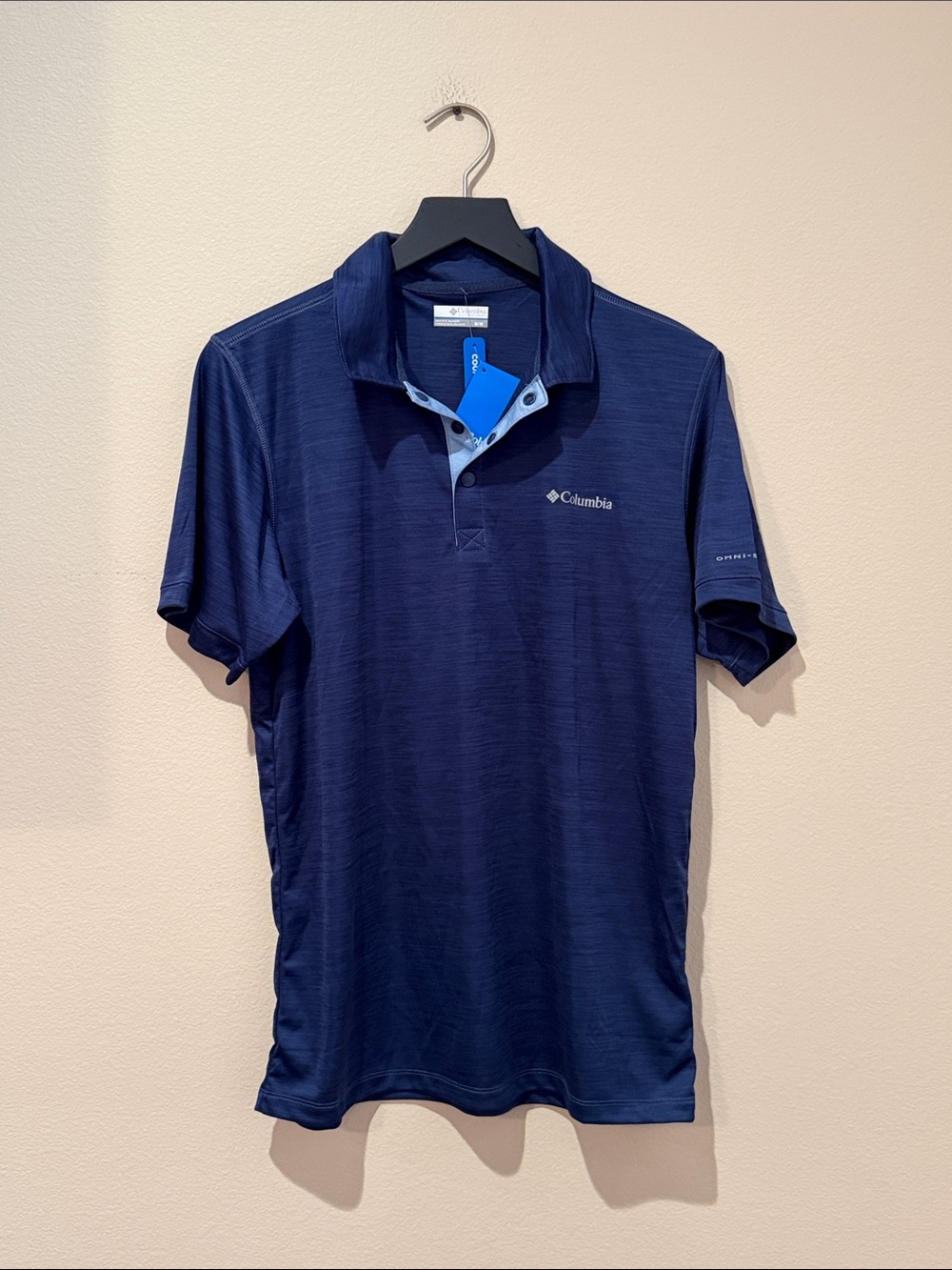 NWT Columbia Men’s Navy Blue Short-Sleeve Polo